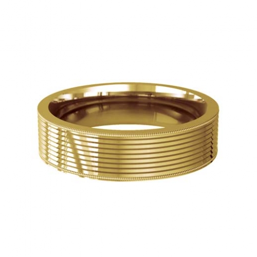 Patterned Designer Yellow Gold Wedding Ring - Devotio